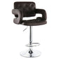 Elama Faux Leather Tufted Bar Stool in Brown with Chrome Base and
