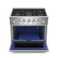 Empava 36GR08 36 In. Pro-Style Slide-In Single Oven Gas Range