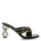 Evelane Metallic Chain Rhinestone Sandals