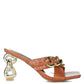 Evelane Metallic Chain Rhinestone Sandals