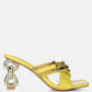 Evelane Metallic Chain Rhinestone Sandals