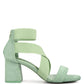 Elastic Strappy Block Heel Sandals