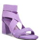 Elastic Strappy Block Heel Sandals