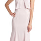 Eloise Dress - Stretch satin midi mermaid dress with neck tie rose