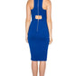Emma Dress - Sleeveless dress with collar, front keyhole, back cut-out