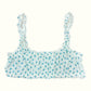 Blue French Romantic pointelle cotton made matching bralette set