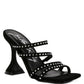 Face Me Studded Spool Heel Multi Strap Sandals