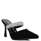 Fauci Diamante Strap Heeled Mules