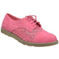 SOBEYO Women's Embroidered Flower Lace Up Oxford Flats Pink