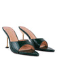 French Cut Croc Texture Patent Faux Leather Sandals