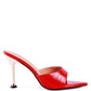 French Cut Croc Texture Patent Faux Leather Sandals