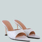 French Cut Croc Texture Patent Faux Leather Sandals