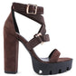 Fresh Daisy Harness Straps Block Heel Sandals