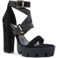 Fresh Daisy Harness Straps Block Heel Sandals