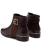 Frothy Buckled Ankle Boots With Croc Detail