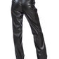 Faux Leather High Waist Straight Trousers