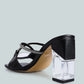 Fineapple Rhinestone Embellished Clear Sandals