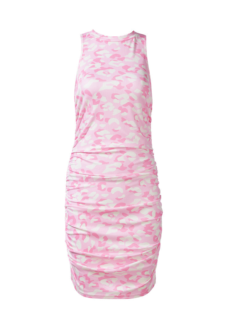 Floral Print Ruched Bodycon Dress