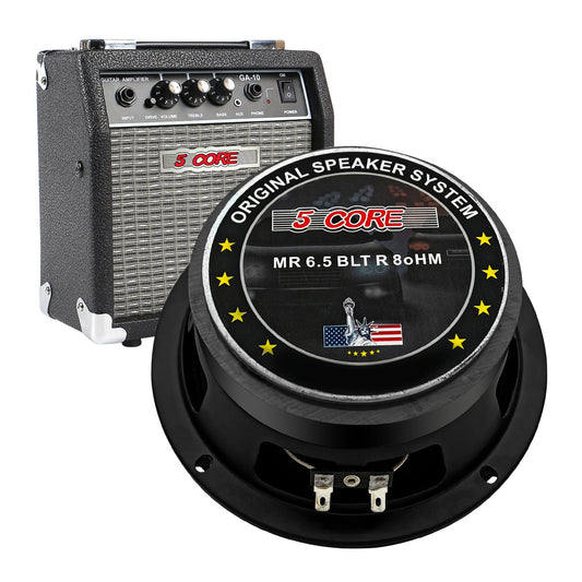 5Core 6.5 Inch Midrange Door Speaker 360W Subwoofer w Aluminum Bullet