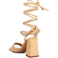 Gone Gurl Metal Chain Lace Up Sandals