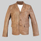 Men's Brown Sheepskin Leather Blazer
