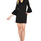 Gina Dress -  Bell sleeve shift dress with side slit pockets