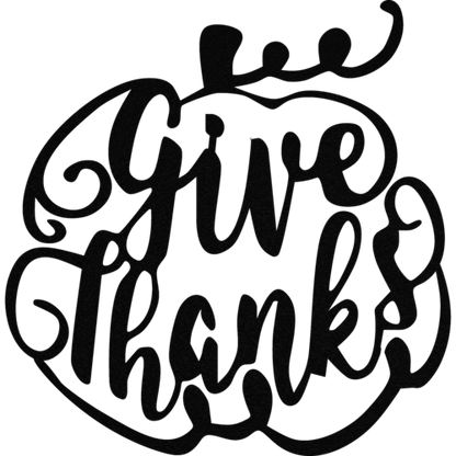 Give Thanks Pumpkin - Metal Wall Art