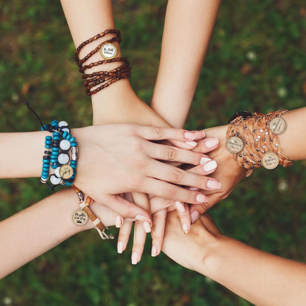 I Choose Joy – Glass Charm for Jewelry Making, 16 or 20mm, Silver,