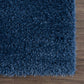 Faina Solid Dark Blue Shag Rug Washable