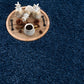 Faina Solid Dark Blue Shag Rug Washable