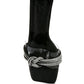 Hiorda Rhinestone Knotted Spool Heel Sandals