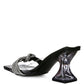 Hiorda Rhinestone Knotted Spool Heel Sandals
