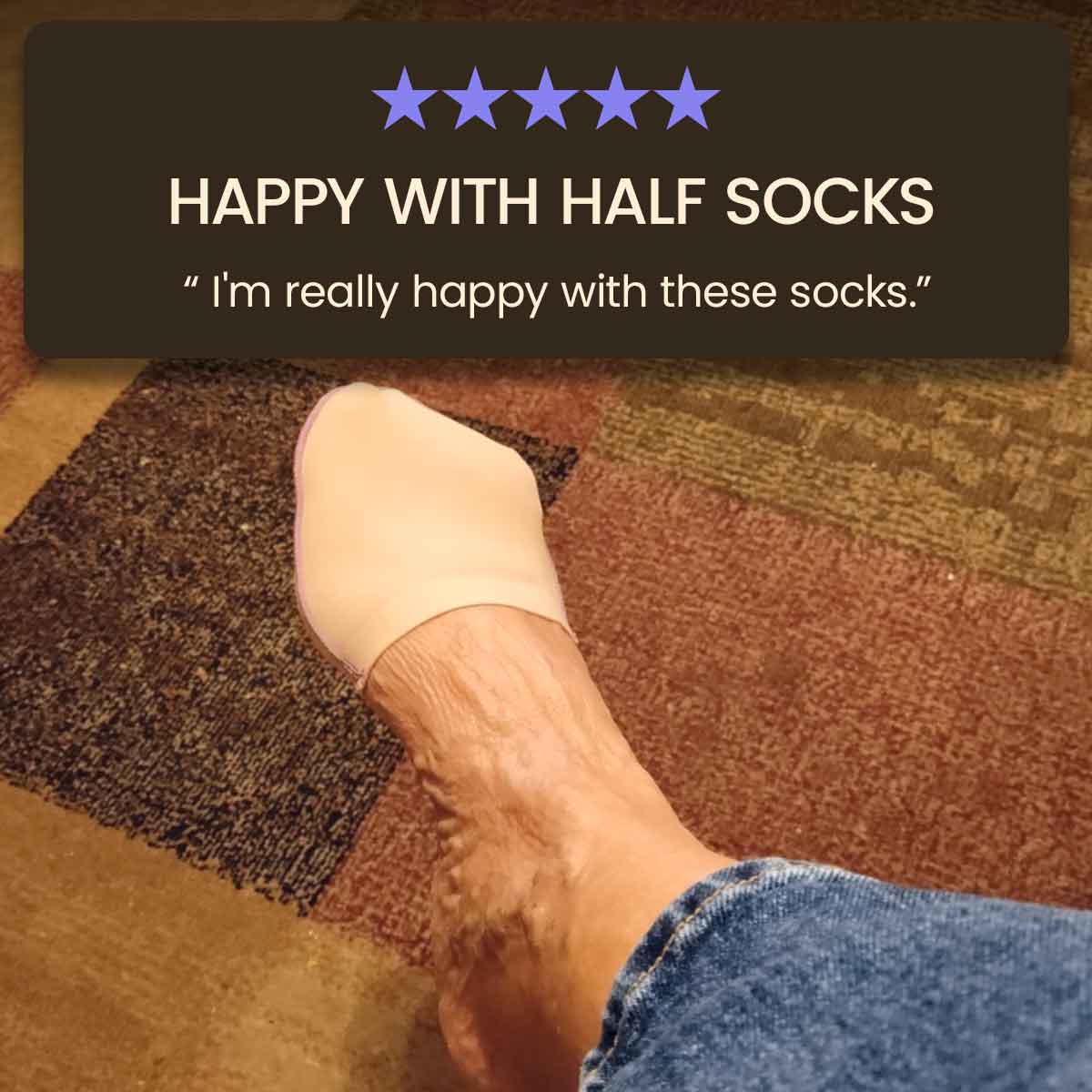 Ultra Thin Toe Cover Half Socks | Brown
