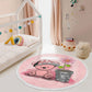 Teddy Bear Round Rug, Kids Room Decorative Area Carpet, Nursery Room