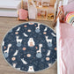 Animal Printed Area Carpet, Space Planet Circle Rug, Nursery Room