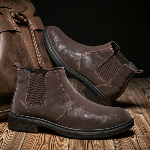 Mens Vegan Leather Angle Boots