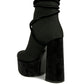 After Pay High Heel Velvet Knitted Boot