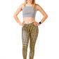 High Waist Yellow Hounds Tooth Running Leggings