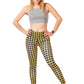 High Waist Yellow Hounds Tooth Running Leggings