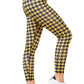 High Waist Yellow Hounds Tooth Running Leggings