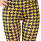 High Waist Yellow Hounds Tooth Running Leggings