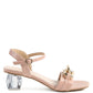 Icicle Clear Low Heel Metal Chain Sandals