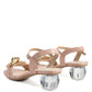 Icicle Clear Low Heel Metal Chain Sandals