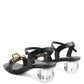 Icicle Clear Low Heel Metal Chain Sandals