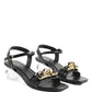 Icicle Clear Low Heel Metal Chain Sandals