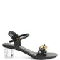 Icicle Clear Low Heel Metal Chain Sandals