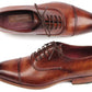 Paul Parkman Men's Captoe Oxfords Brown Hand Painted Shoes