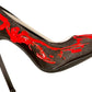 Satin Black Red Painter Heels