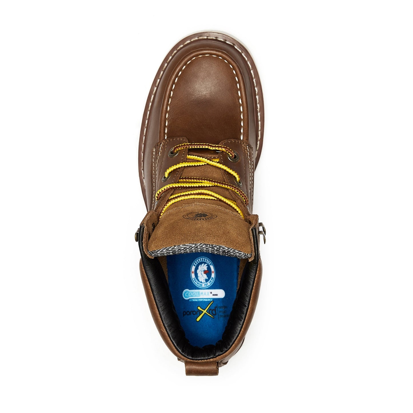 ROCKROOSTER Edgewood Men's 6 inch Brown steel toe waterproof wedge