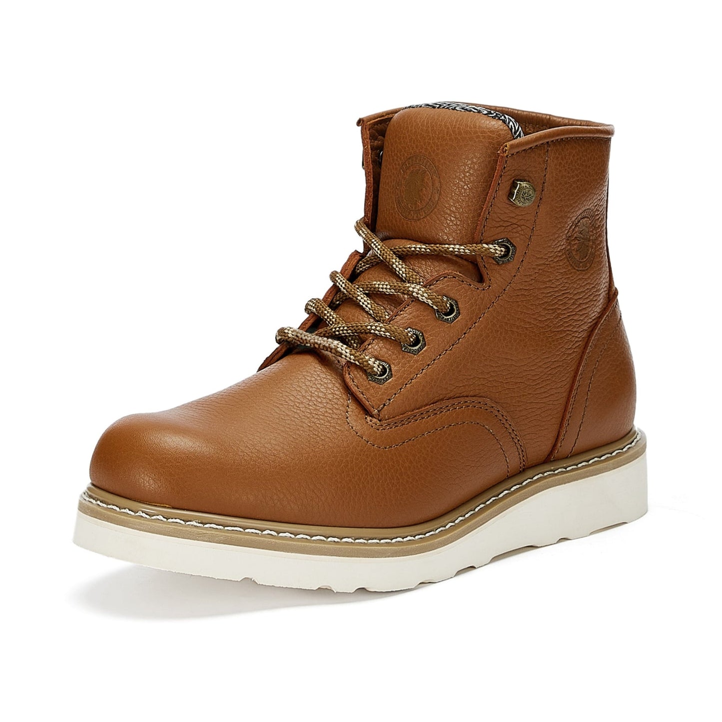 ROCKROOSTER Roberta Men's Safety Water Resistant Tan Leather Wedge